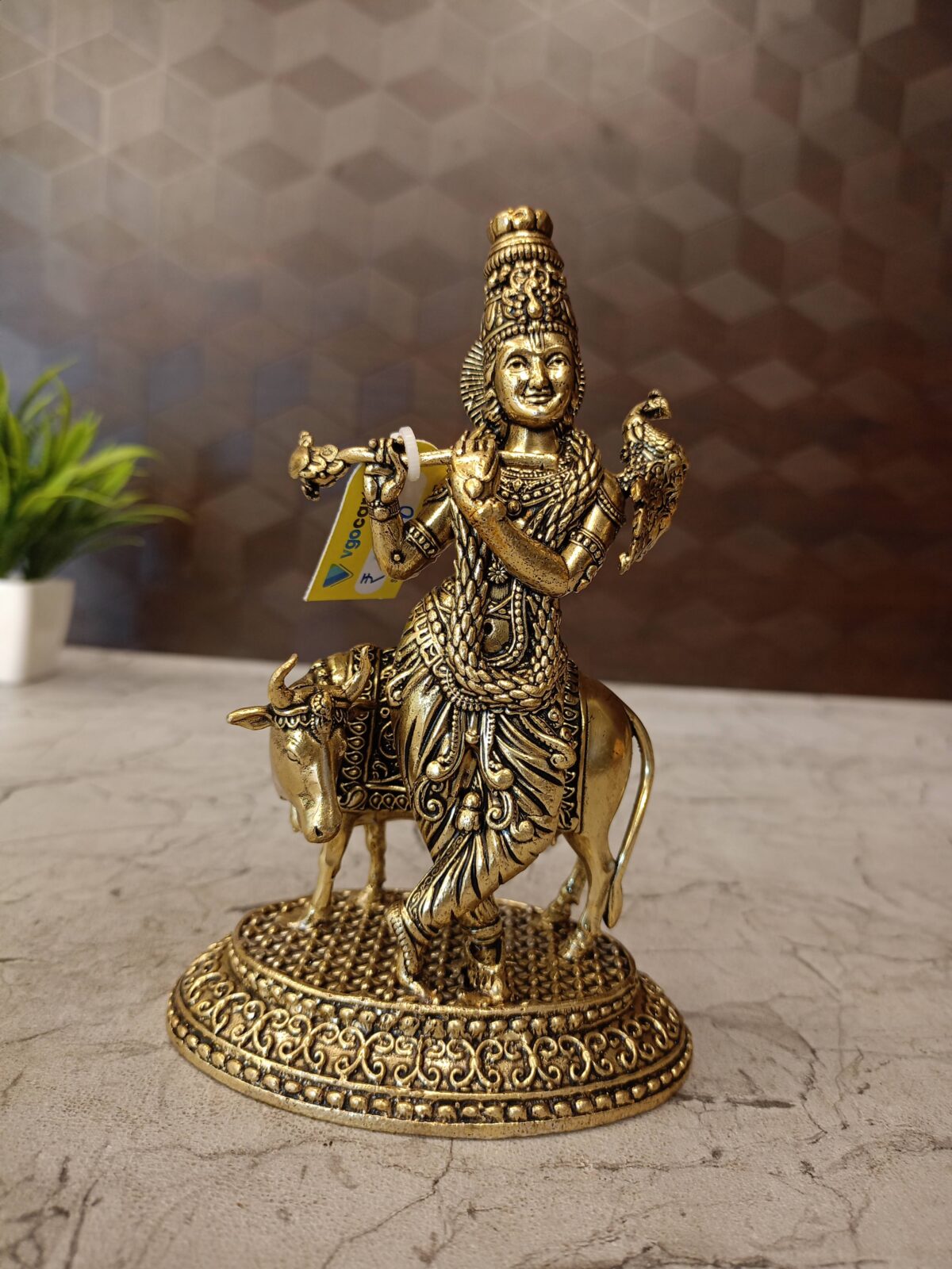 brass cow krishna iodl pooja gift vgocart coimbatore india scaled
