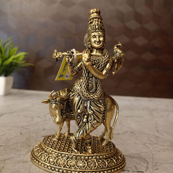 brass cow krishna iodl pooja gift vgocart coimbatore india