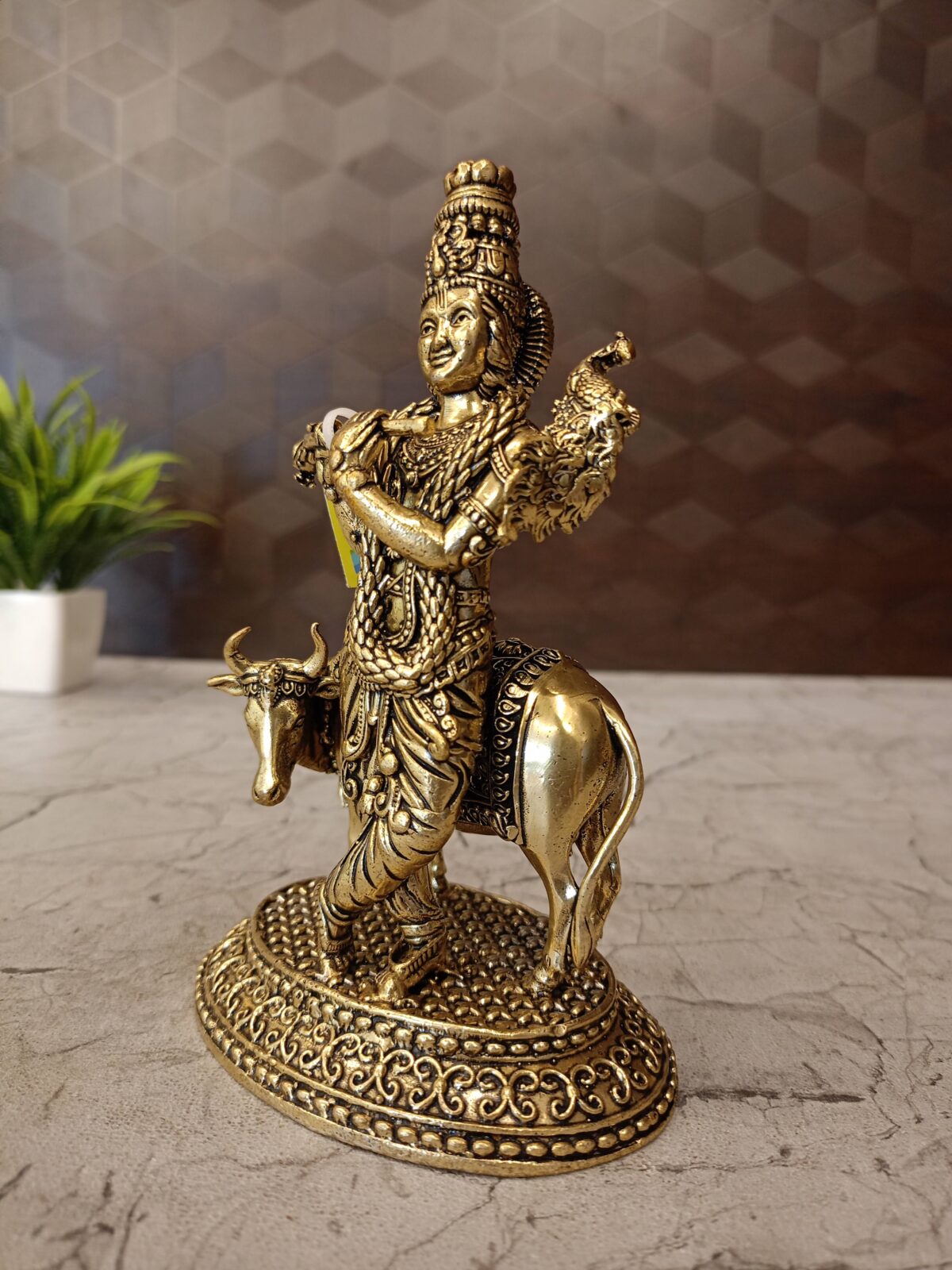 brass cow krishna iodl pooja gift vgocart coimbatore india1 scaled