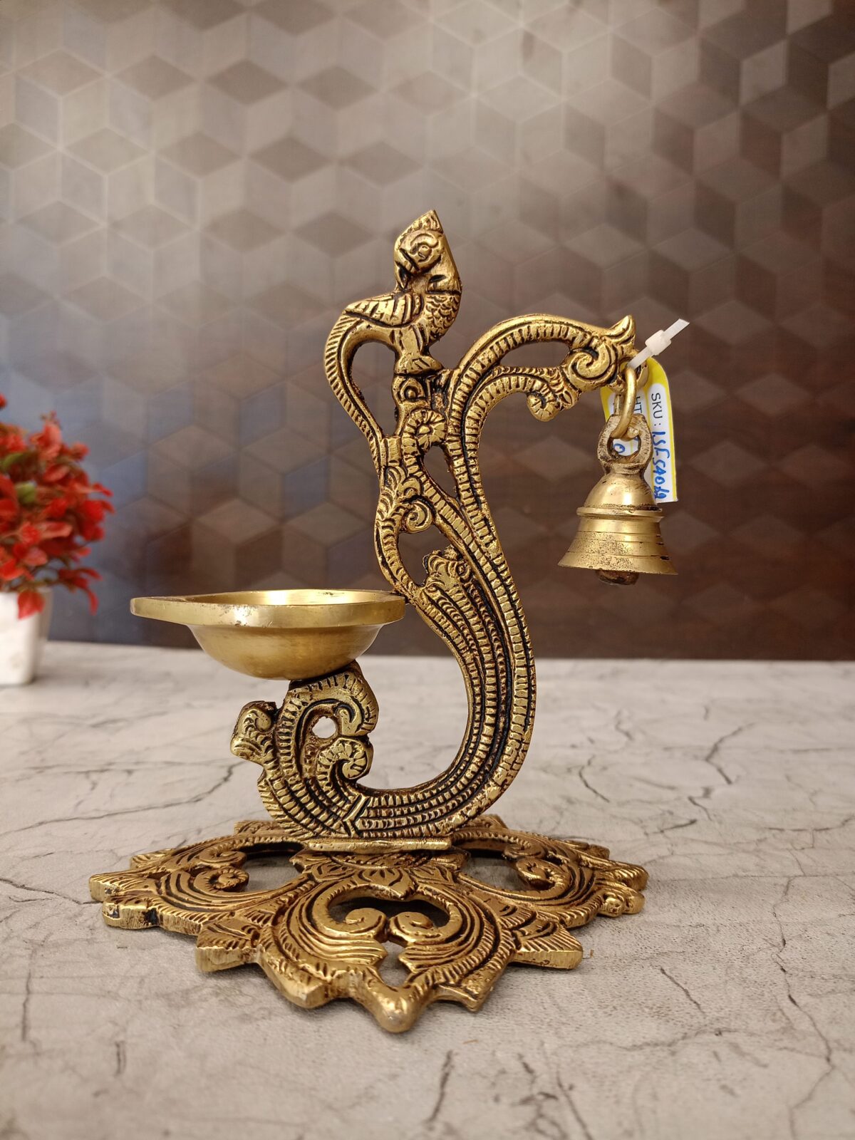 brass designer base diya bell pooja gift vgocart coimbatore india scaled