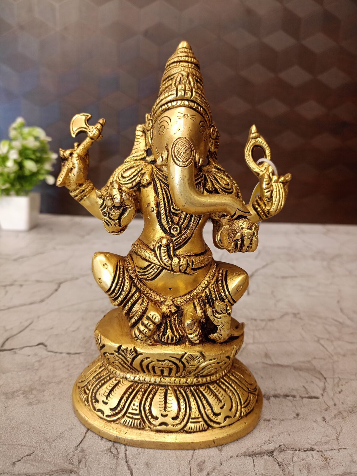 brass ganesha oval base pooja gift vgocart coimbatore india scaled