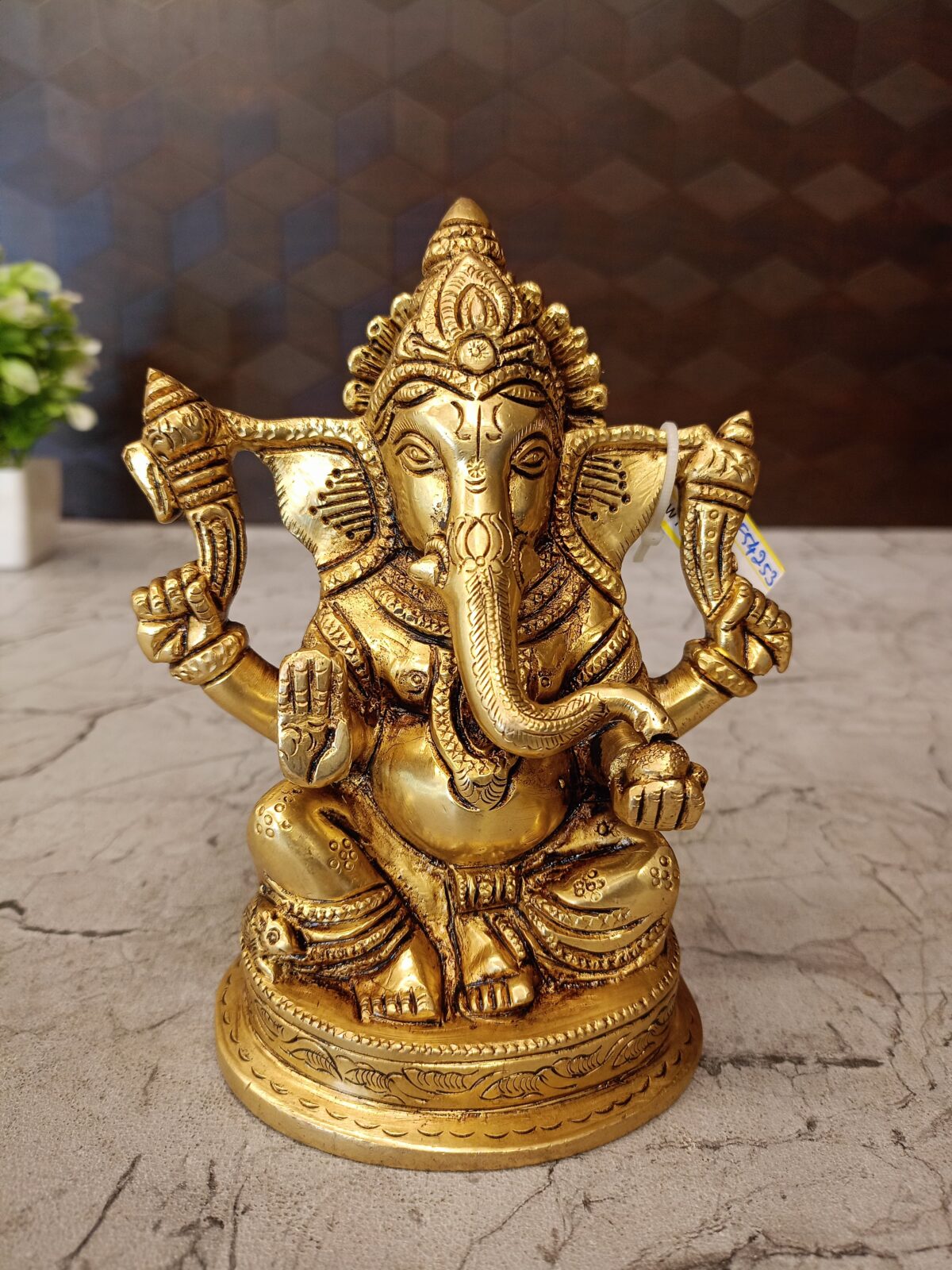 brass ganesha round base pooja gift vgocart coimbatore india scaled