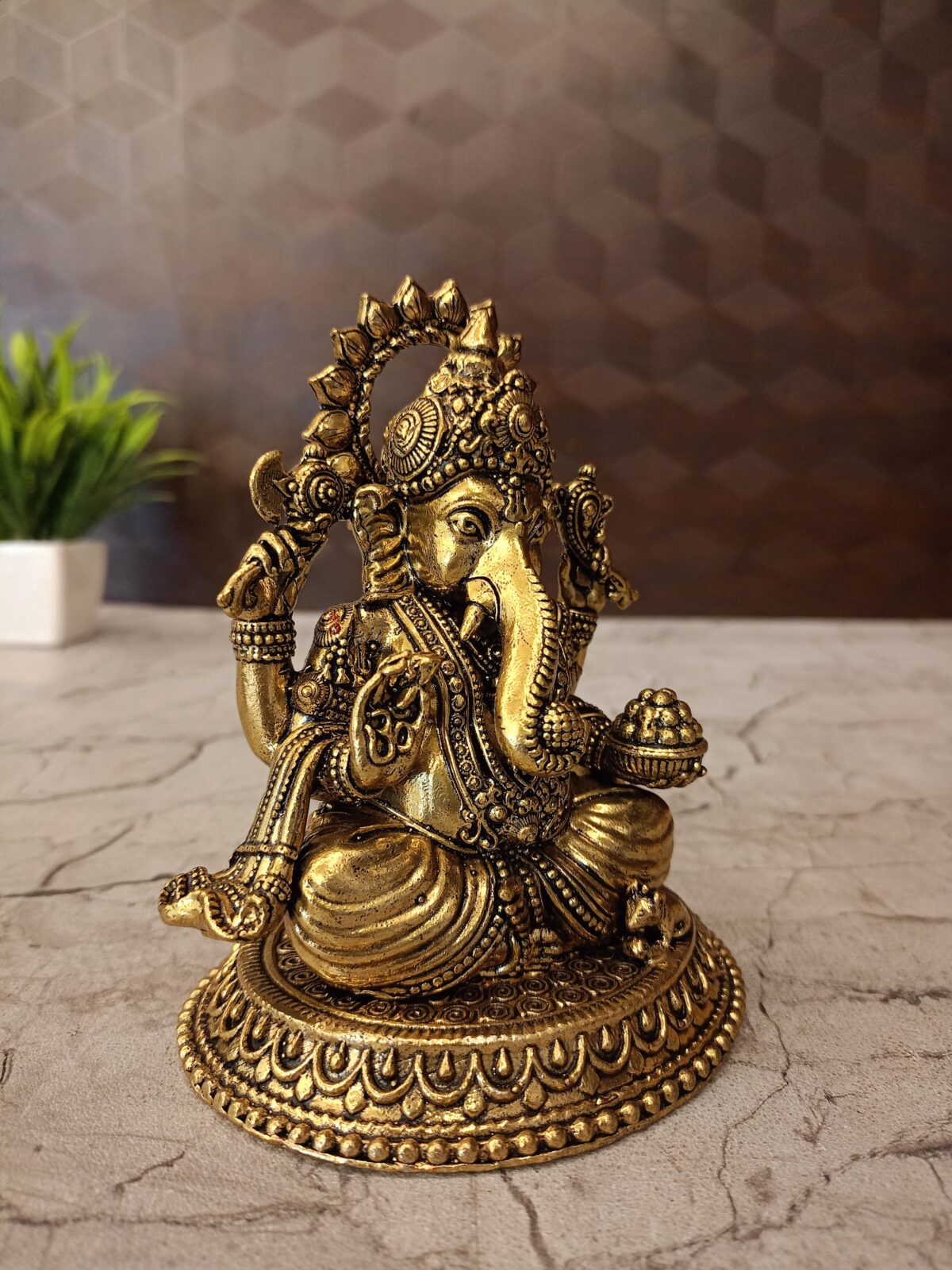 brass round base ganesha pooja gift vgocart coimbatore india1 scaled