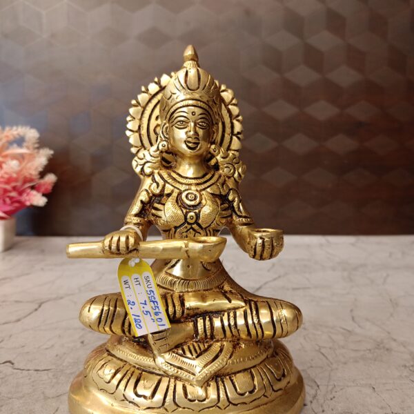 Brass AnnaPoorani Idol Best For Pooja Room And Offices / Divine Blessings and Positive Energy 7.5"