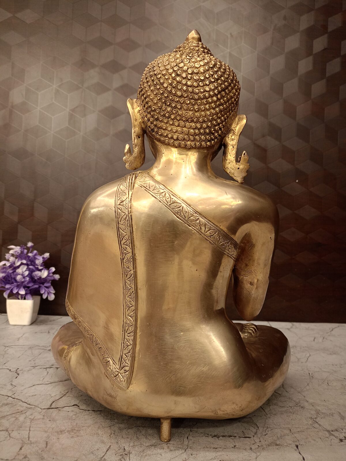 Buy Brass Buddha Statue For Home Decor 15" - Image 2