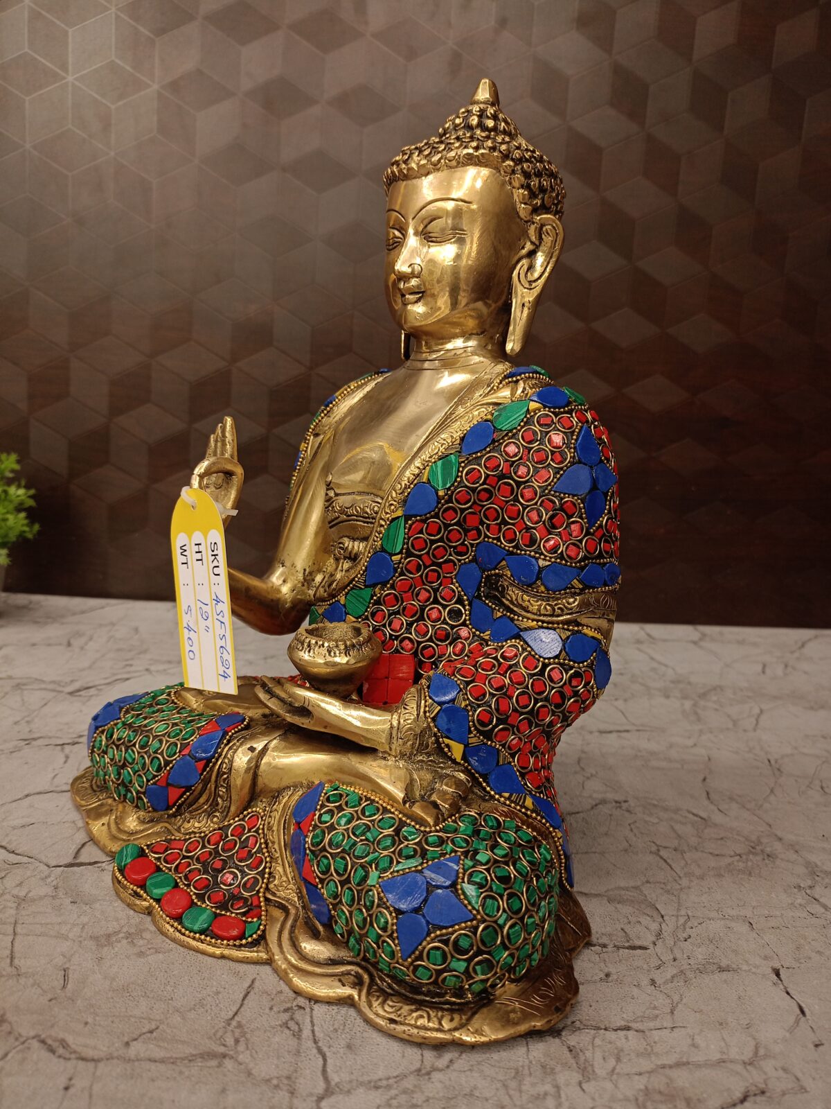 brass buddha stone finish pooja gift vgocart coimbatore india1 scaled
