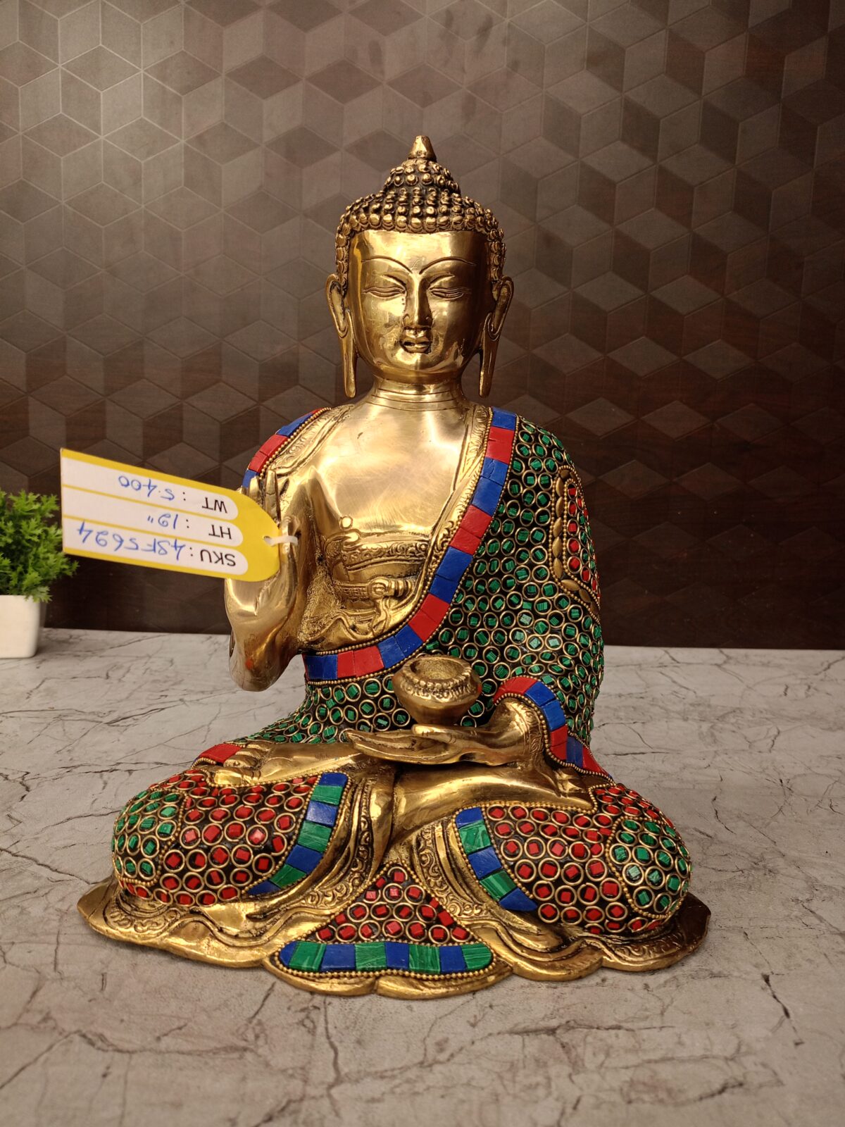 brass buddha stone finish pooja gift vgocart coimbatore india4 scaled