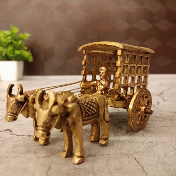 Brass Bullockcart Closed type For Gift And Home Decor / significant of cultural, symbolic 3"