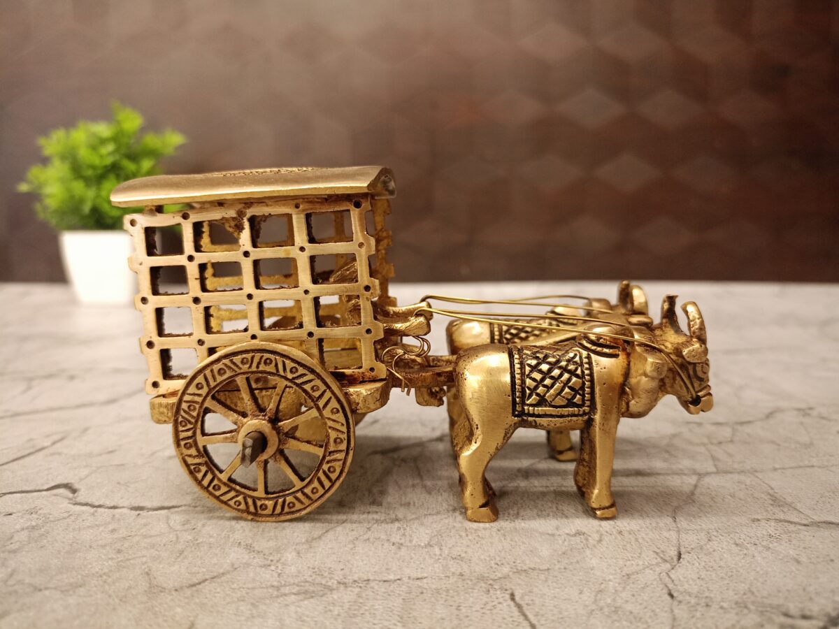 brass bullockcart idol pooja gift vgocart coimbatore india1 scaled