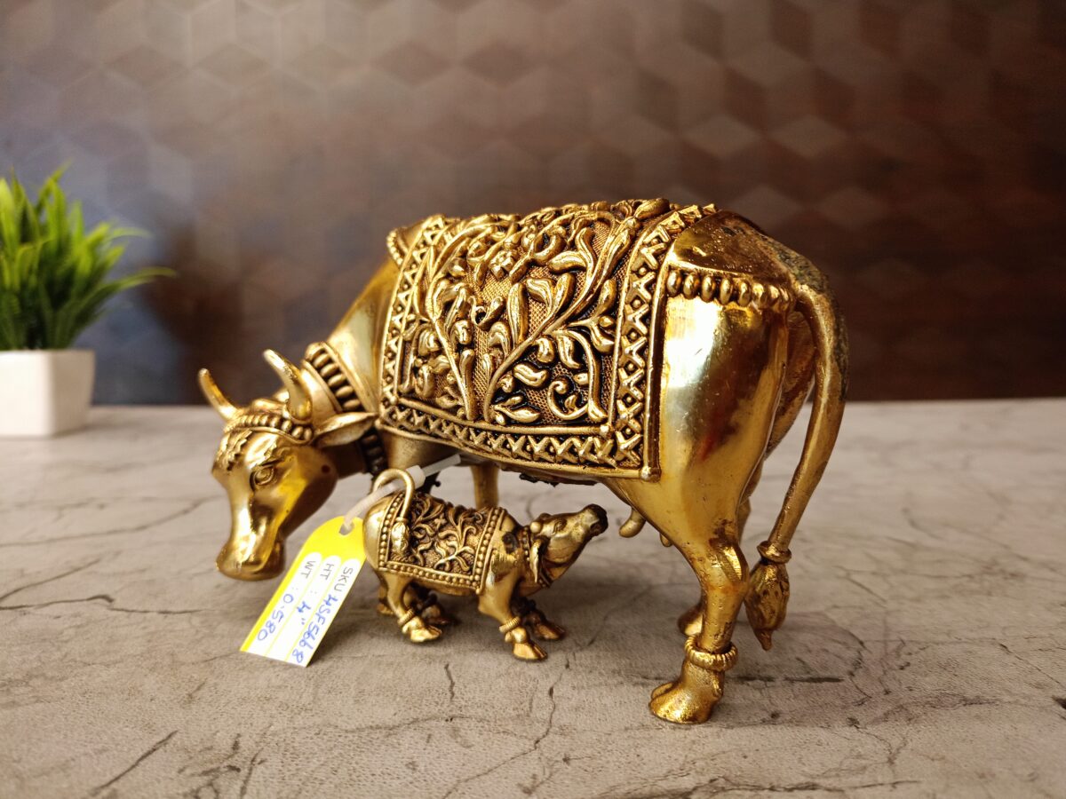 brass cow and calf pooja gift vgocart coimbatore india1 scaled