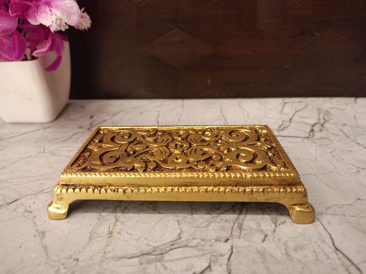 brass designer chowki stand pooja gift vgocart coimbatore india scaled