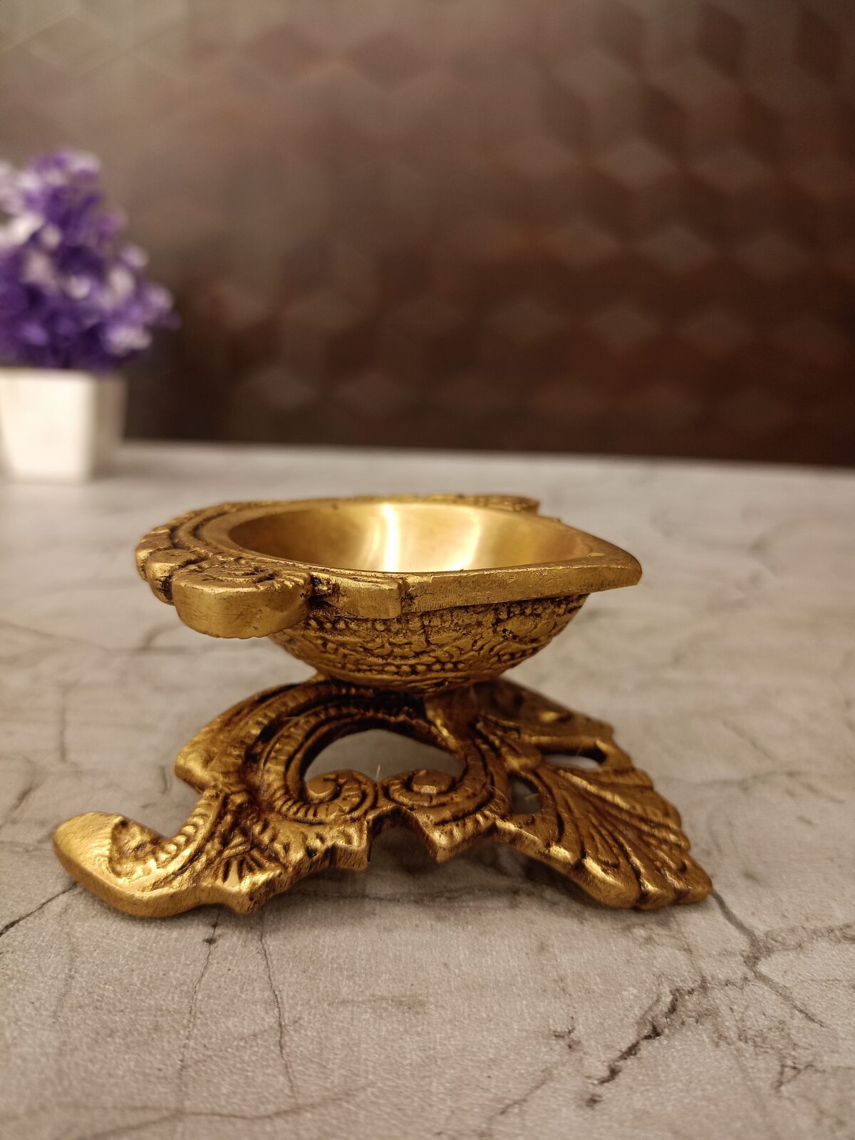 brass designer single face diya pooja gift vgocart coimbatore india2 scaled