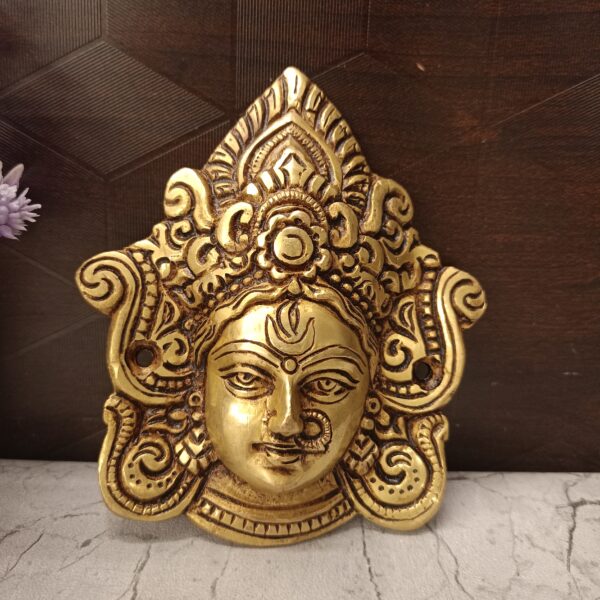 Brass Durgai face Small Wall Mount 3.5"