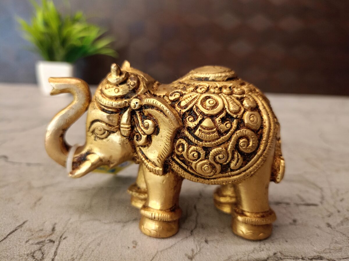brass elephant pooja gift antique handicraft idol vgocart coimbatore india scaled