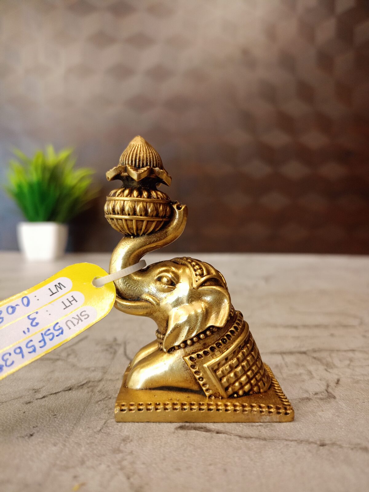brass fine art elephant with kalasam idol pooja gfit home decor coimbatore india scaled