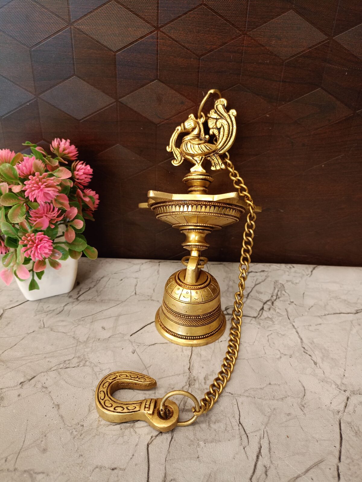 brass five face diya bell pooja gift vgocart coimbatore india scaled