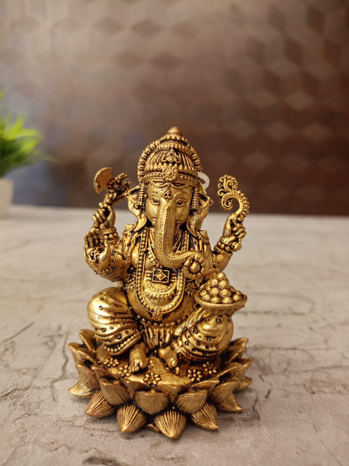 brass ganesha lotus base pooja gift vgocart coimbatore india3 scaled