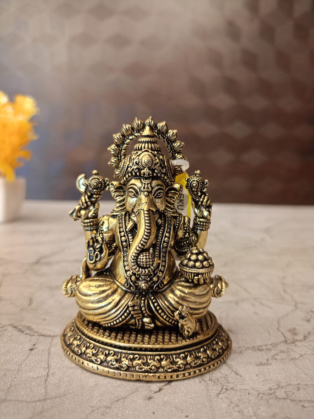 brass ganesha round base pooja gift antique coimbatore india scaled