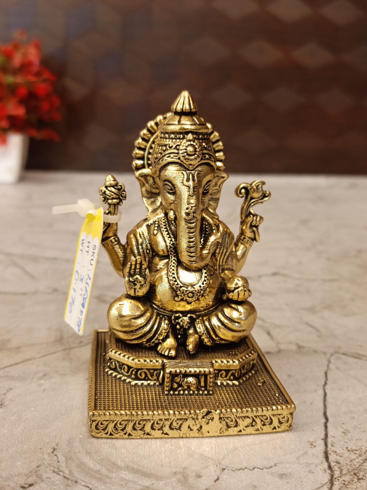 brass ganesha sitting chowki stand pooja gift vgocart coimbatore india scaled