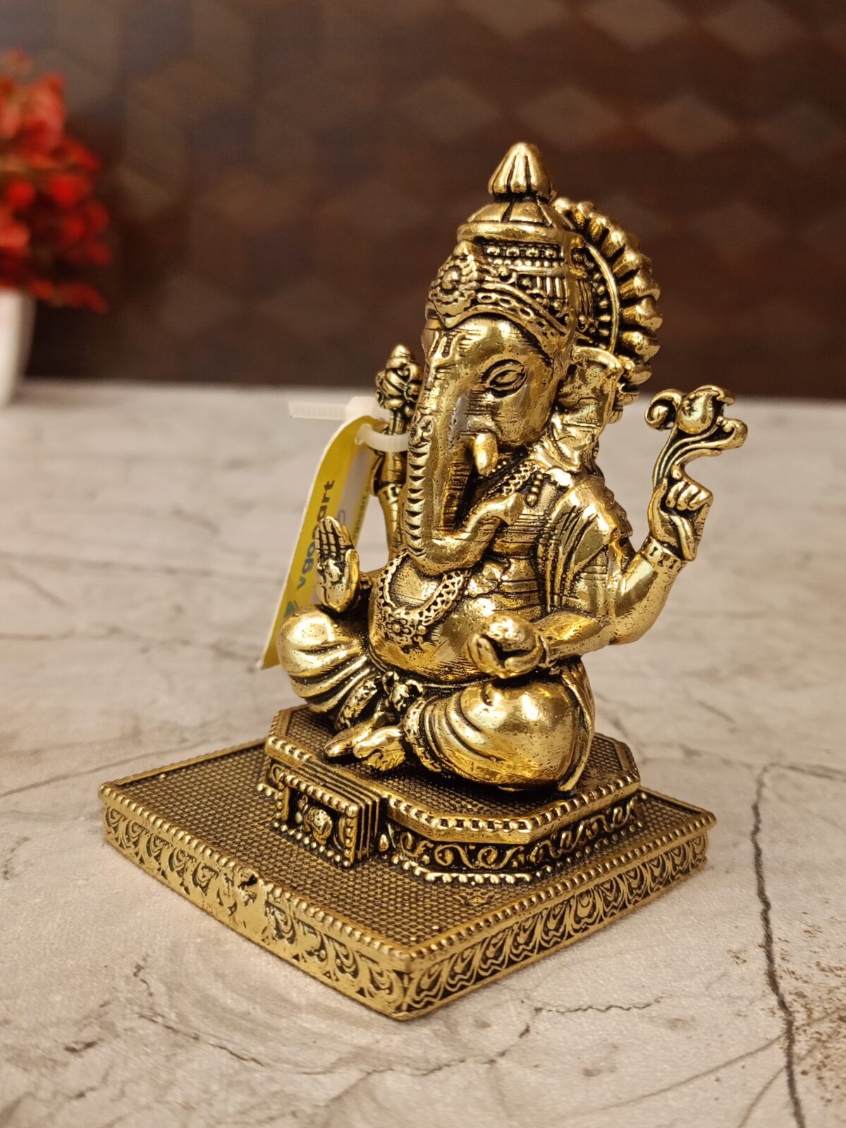 brass ganesha sitting chowki stand pooja gift vgocart coimbatore india1 scaled