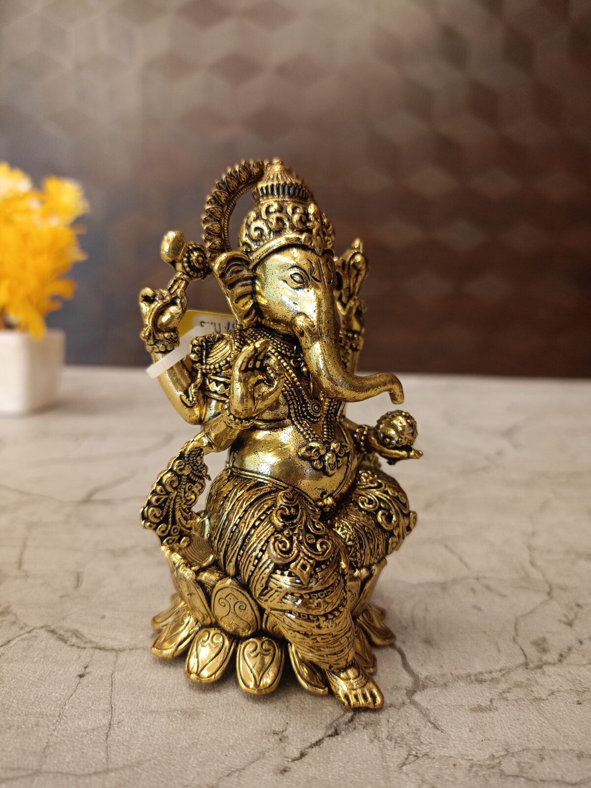 brass ganesha sitting lotus pooja gift vgocart coimbatore india2 scaled