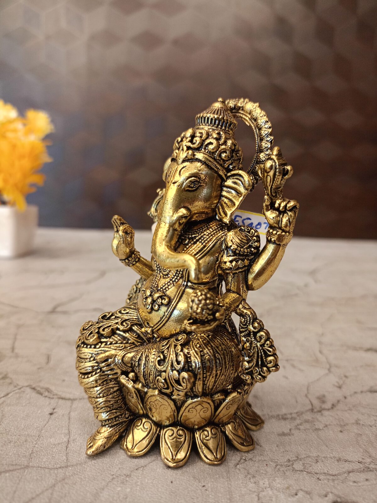 brass ganesha sitting lotus pooja gift vgocart coimbatore india3 scaled