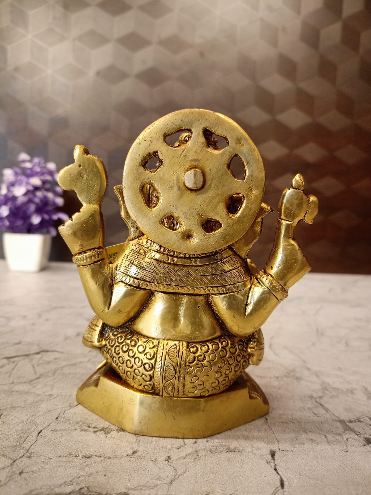 brass ganesha statue sitting on square base vgocart coimbatore india14 scaled