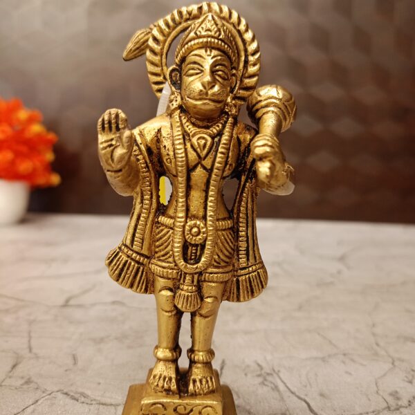 Brass Standing Hanuman Statue 4.5"