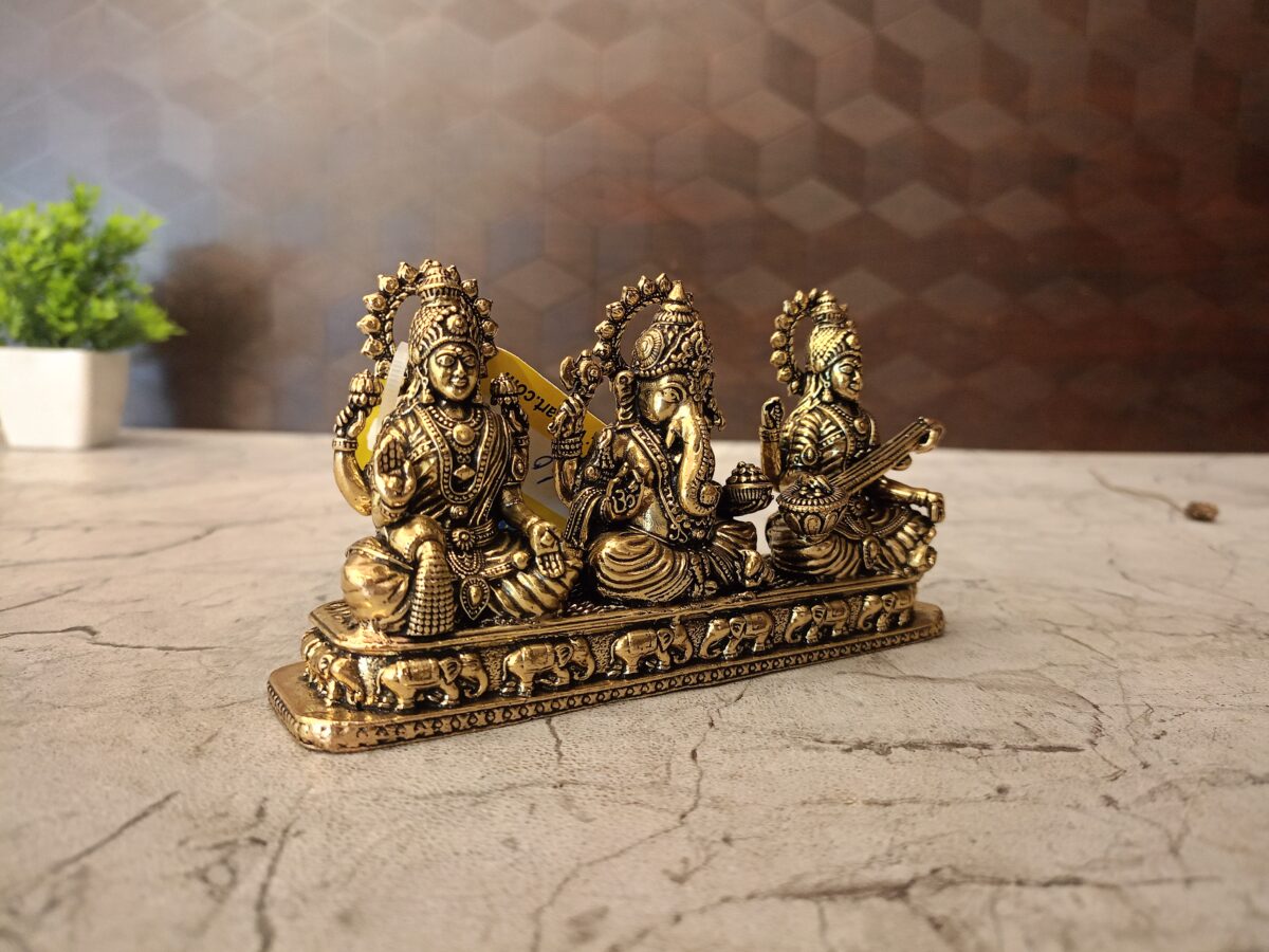 brass lakshmi saraswathi ganesha idol pooja gift vgocart coimbatore india1 scaled