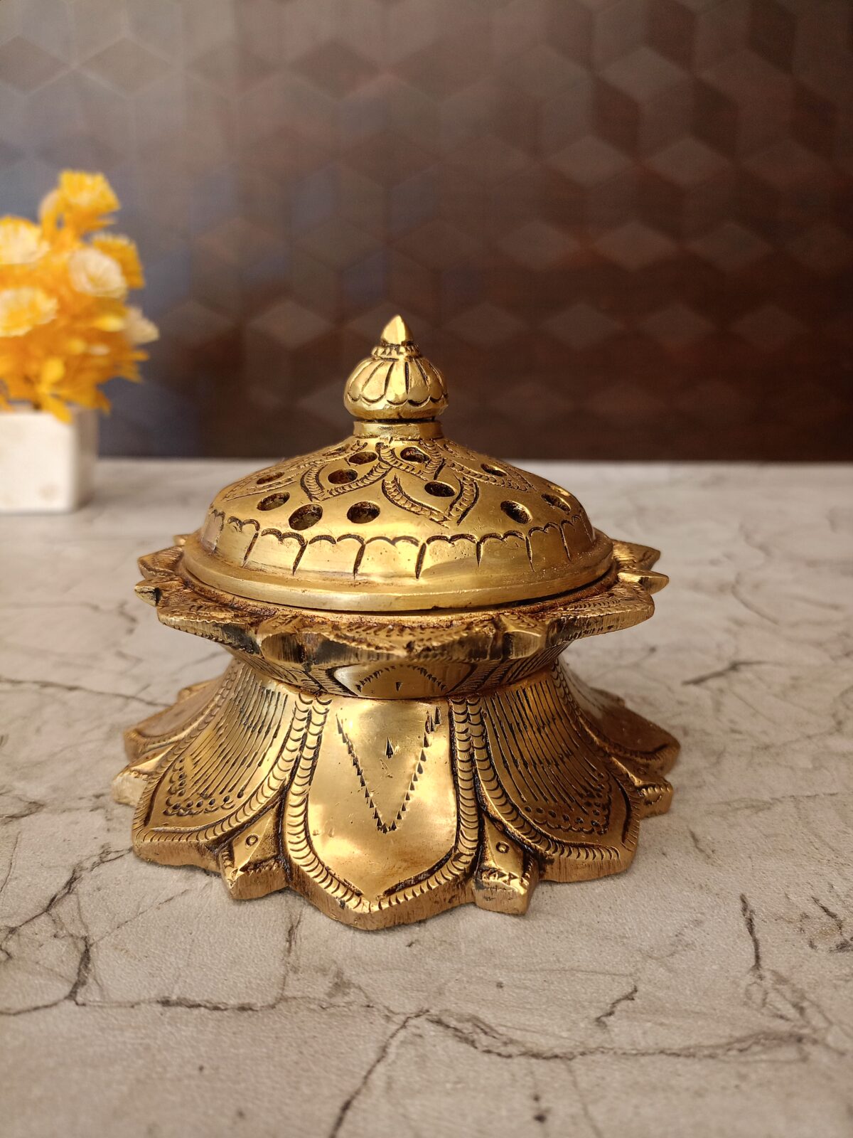 brass lotus doop holder pooja gift vgocart coimbatore india scaled