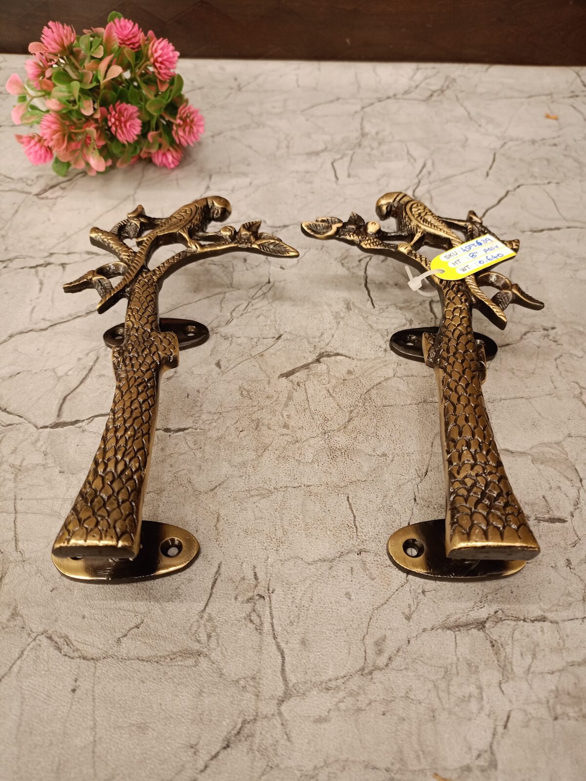 brass parrot door handle decor home vgocart coimbatore india1 scaled