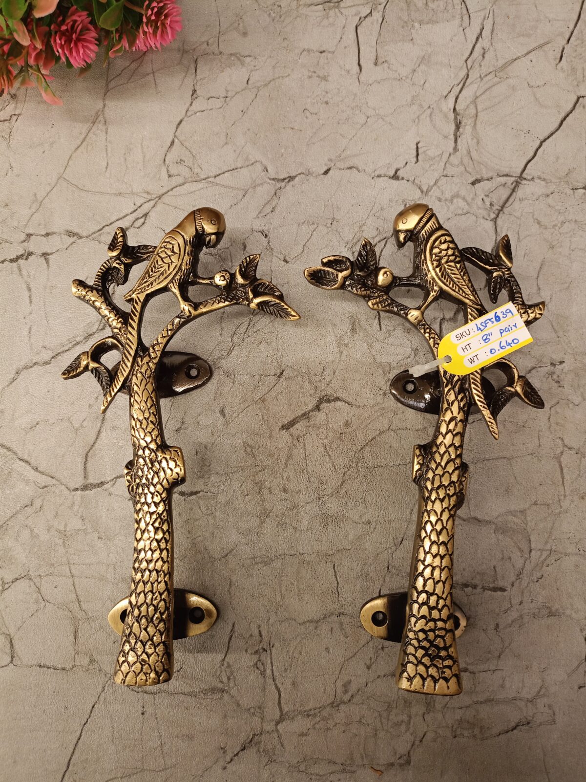 brass parrot door handle decor home vgocart coimbatore india2 scaled
