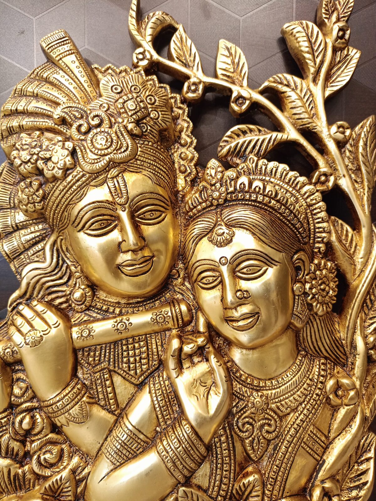 brass radha krishna idol wall mount pooja gift home decor coimbatore india1 scaled