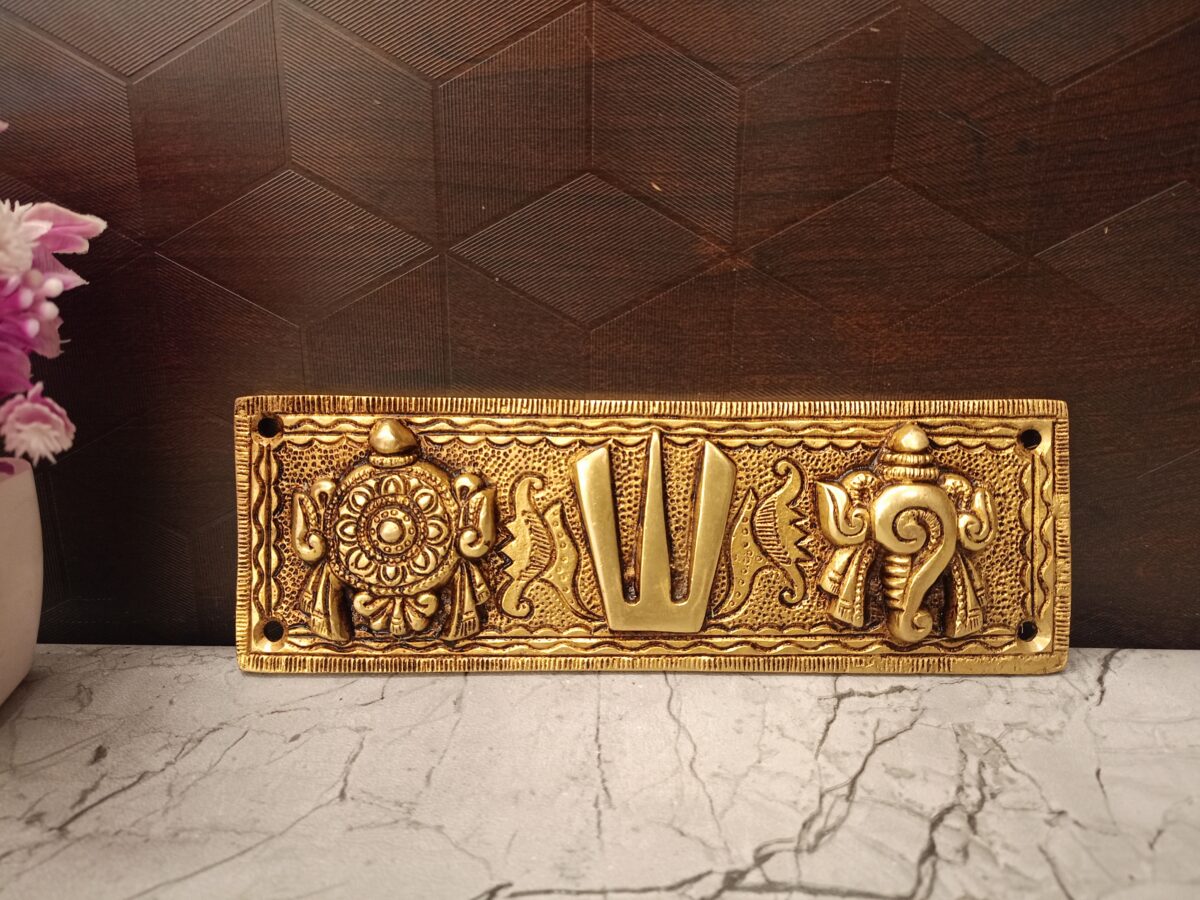 brass sangu chakra namam plate pooja door vgocart coimbatore india scaled