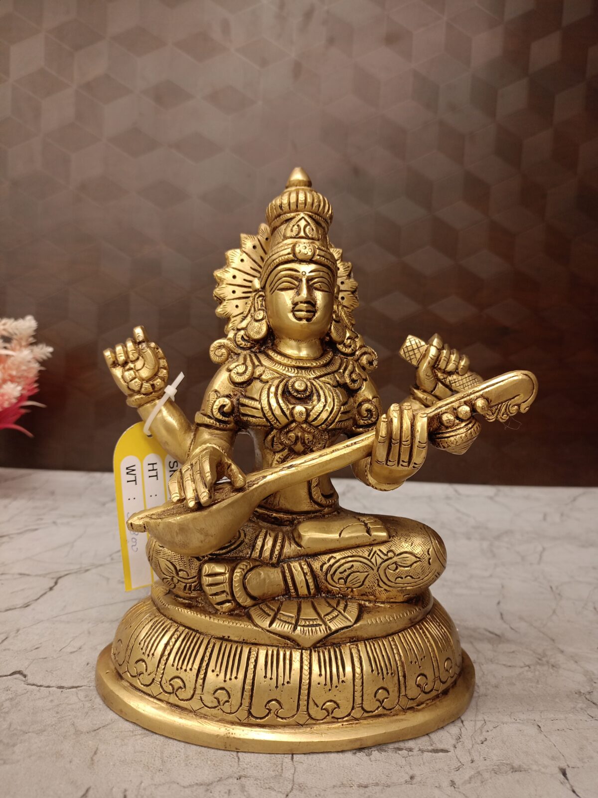 brass saraswathi idol pooja gift antique handicraft idol vgocart coimbatore india scaled