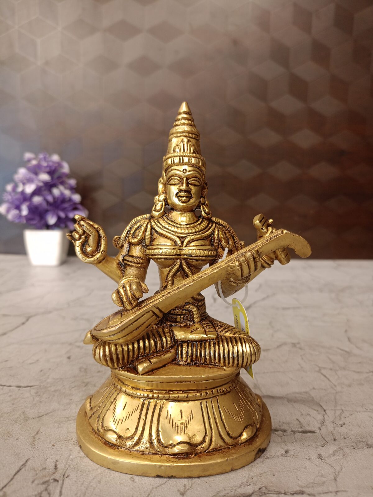 brass saraswathi idol pooja gift antique vgocart coimbatore india scaled