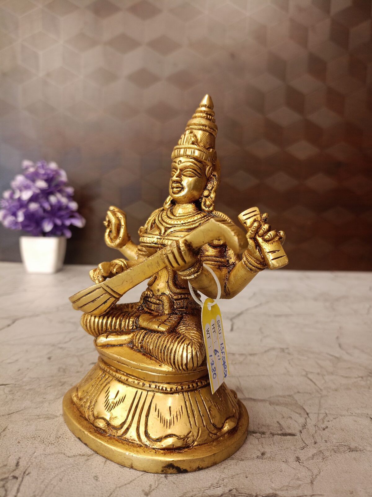 brass saraswathi idol pooja gift antique vgocart coimbatore india1 scaled