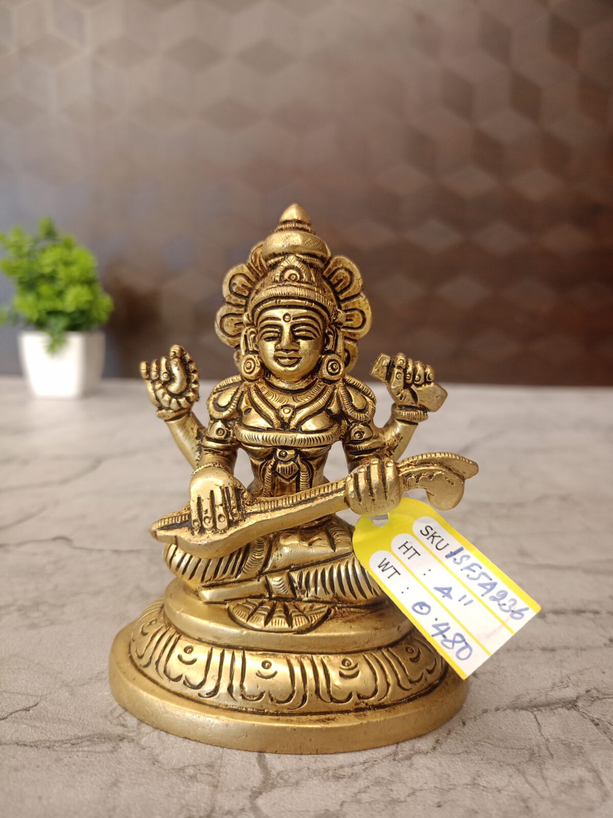 brass saraswathi idol pooja gift vgocart coimbatore india 1 scaled