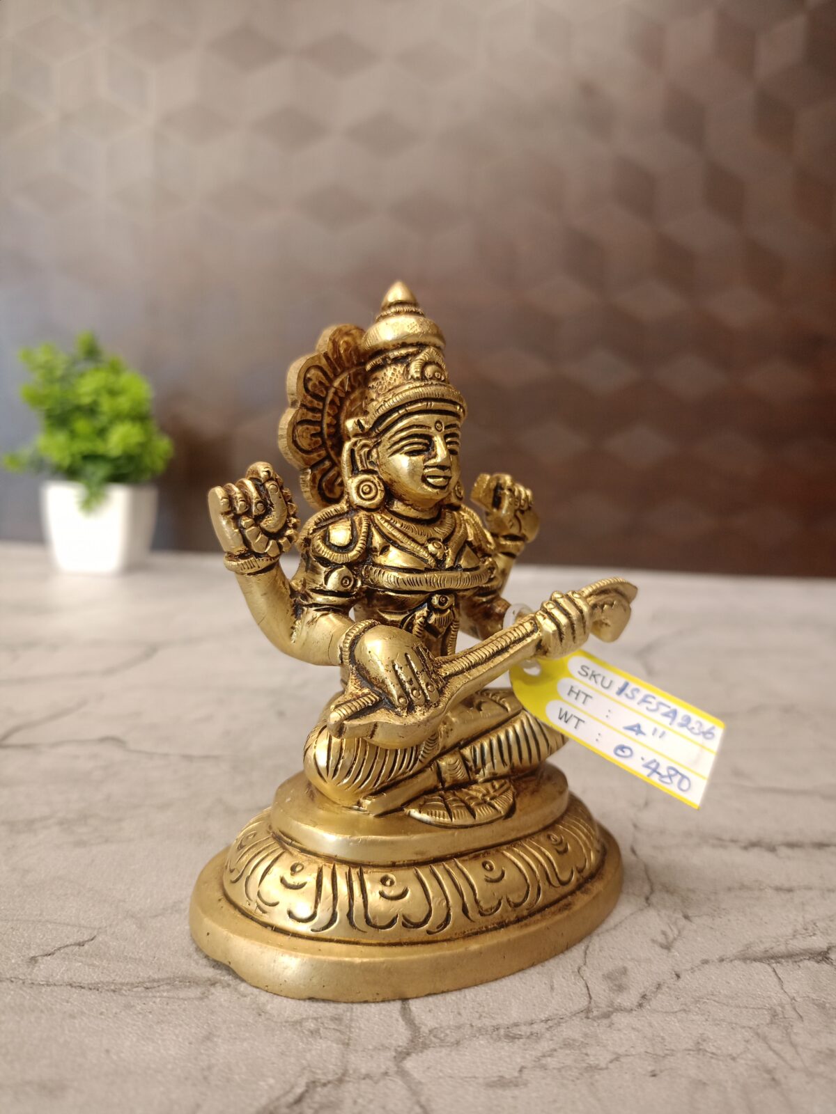 brass saraswathi idol pooja gift vgocart coimbatore india1 scaled