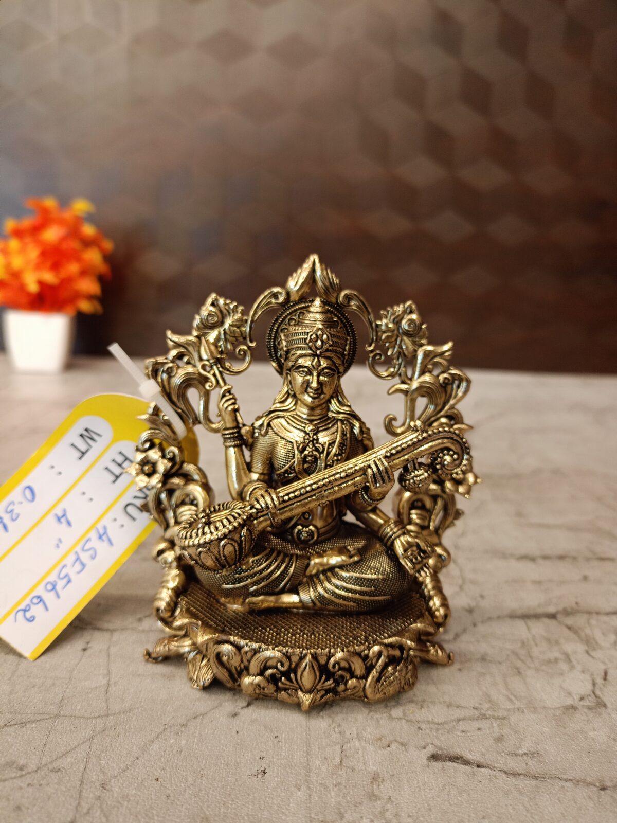 brass saraswthi idol pooja gift vgocart coimbatore india scaled
