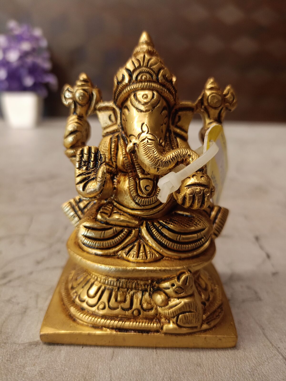 brass square base ganesha idol pooja gift vgocart coimbatore india scaled
