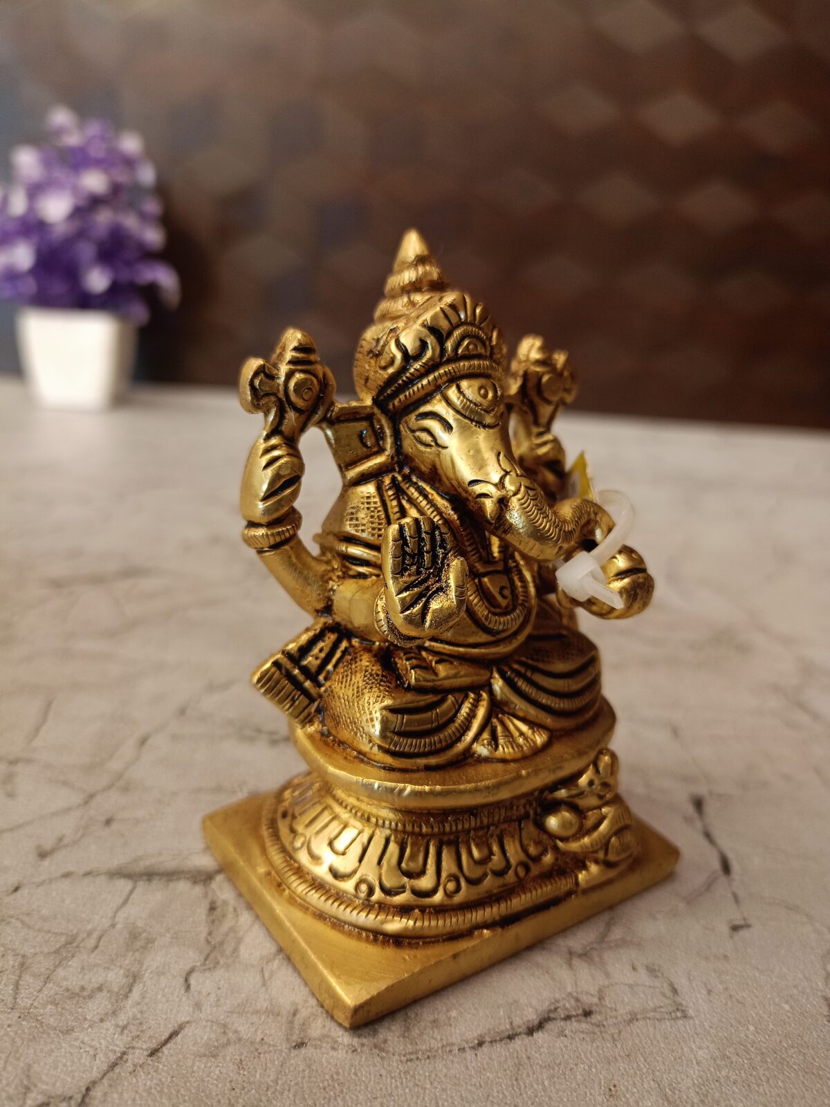 brass square base ganesha idol pooja gift vgocart coimbatore india1 scaled