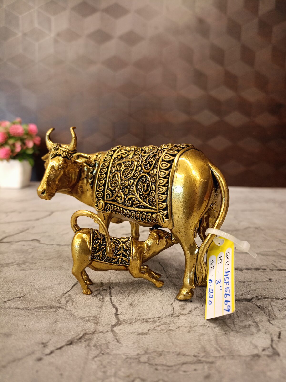 buy brass fine art cow and calf antique idol best price shop coimbatore 2 scaled