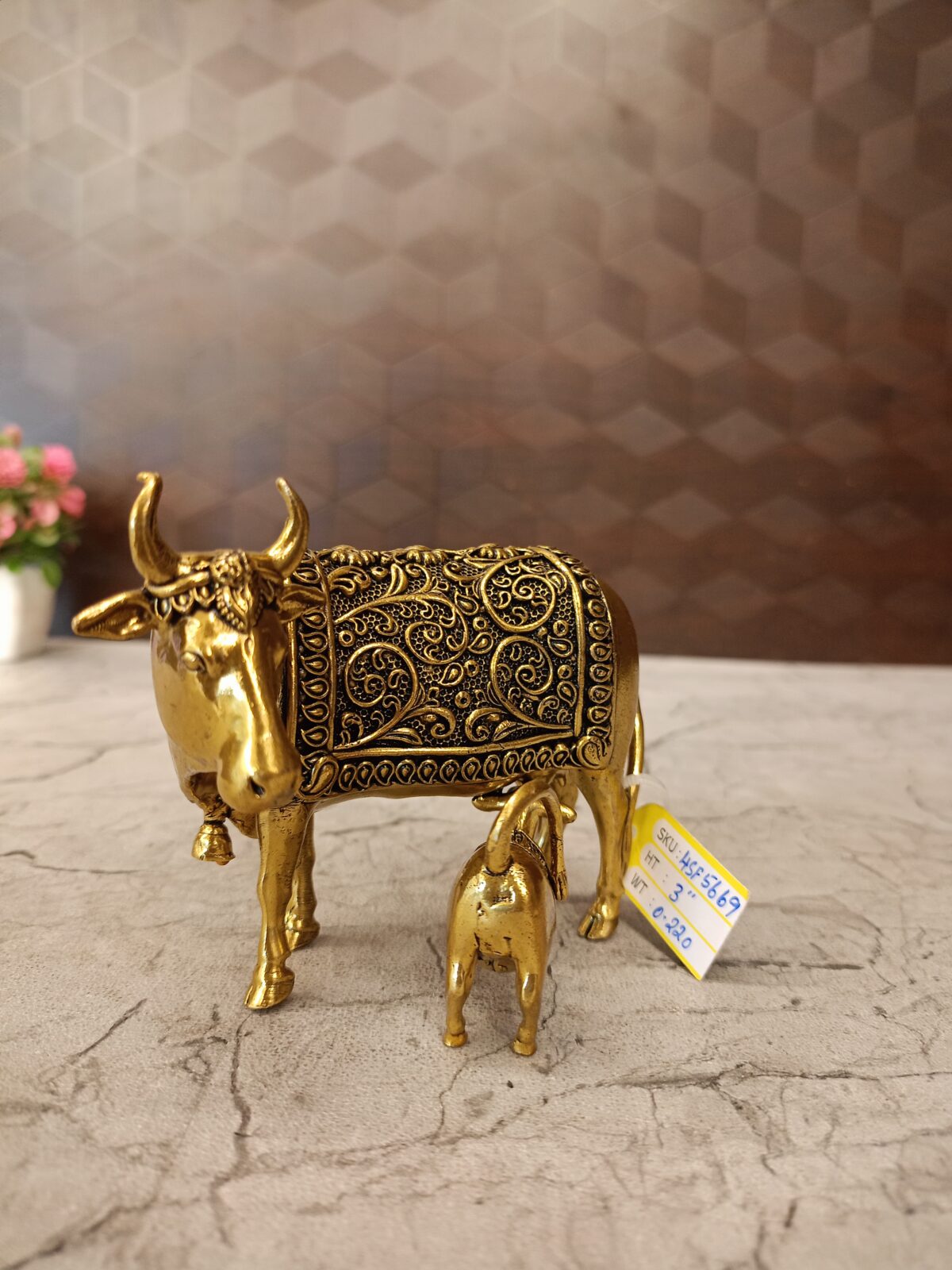 buy brass fine art cow and calf antique idol best price shop coimbatore 3 scaled