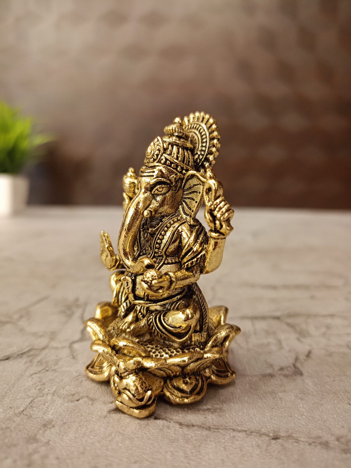 buy brass fine art ganesha on lotus antique idol best price coimbatore 2 scaled