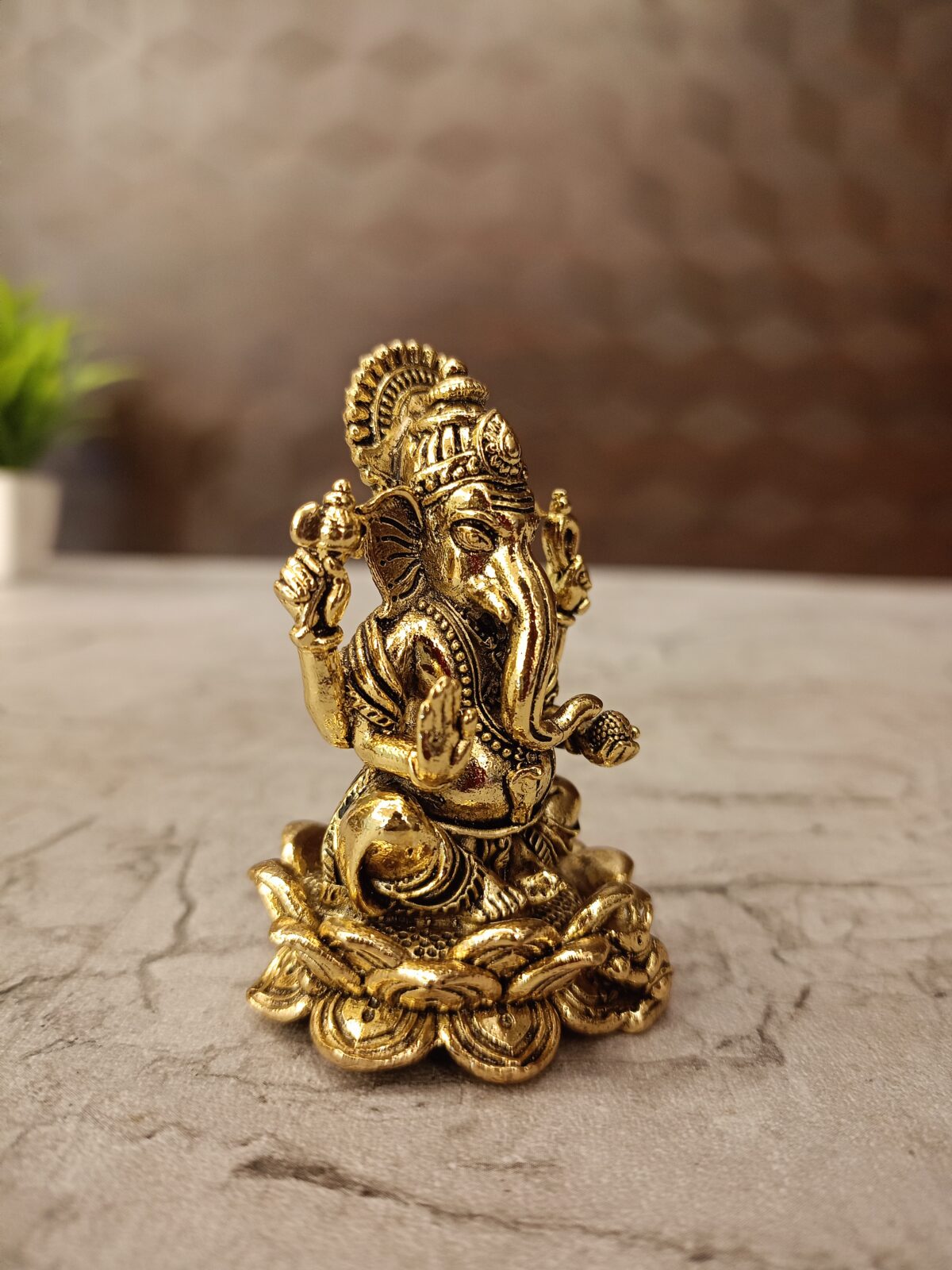 buy brass fine art ganesha on lotus antique idol best price coimbatore 3 scaled