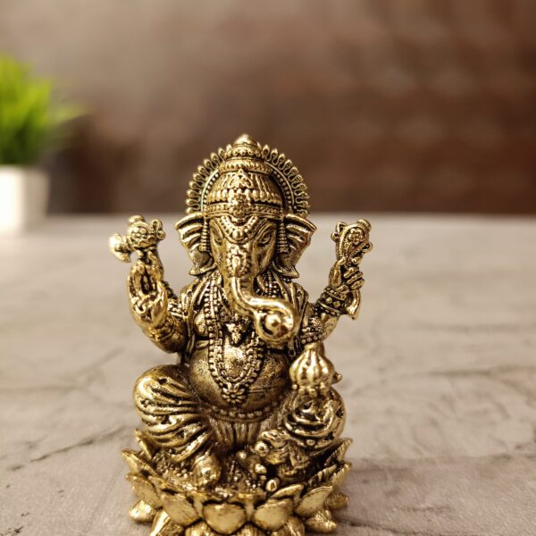 Buy Brass Fine art Ganesha on Lotus Base