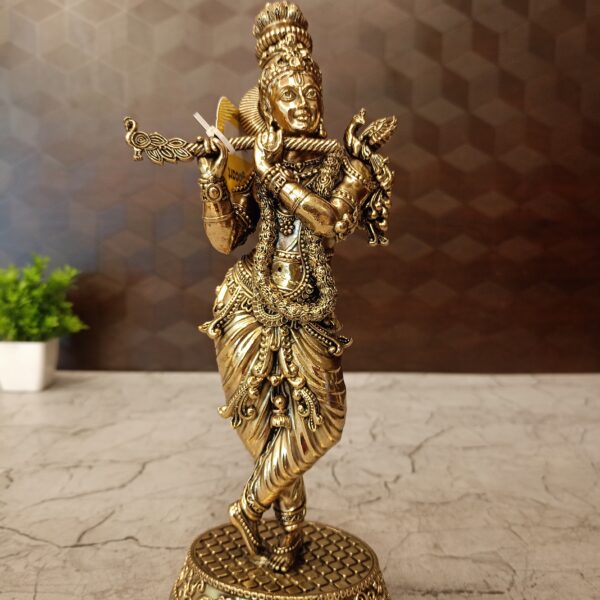 Brass Fine art Krishna idol for Pooja, Home decor at Best Price