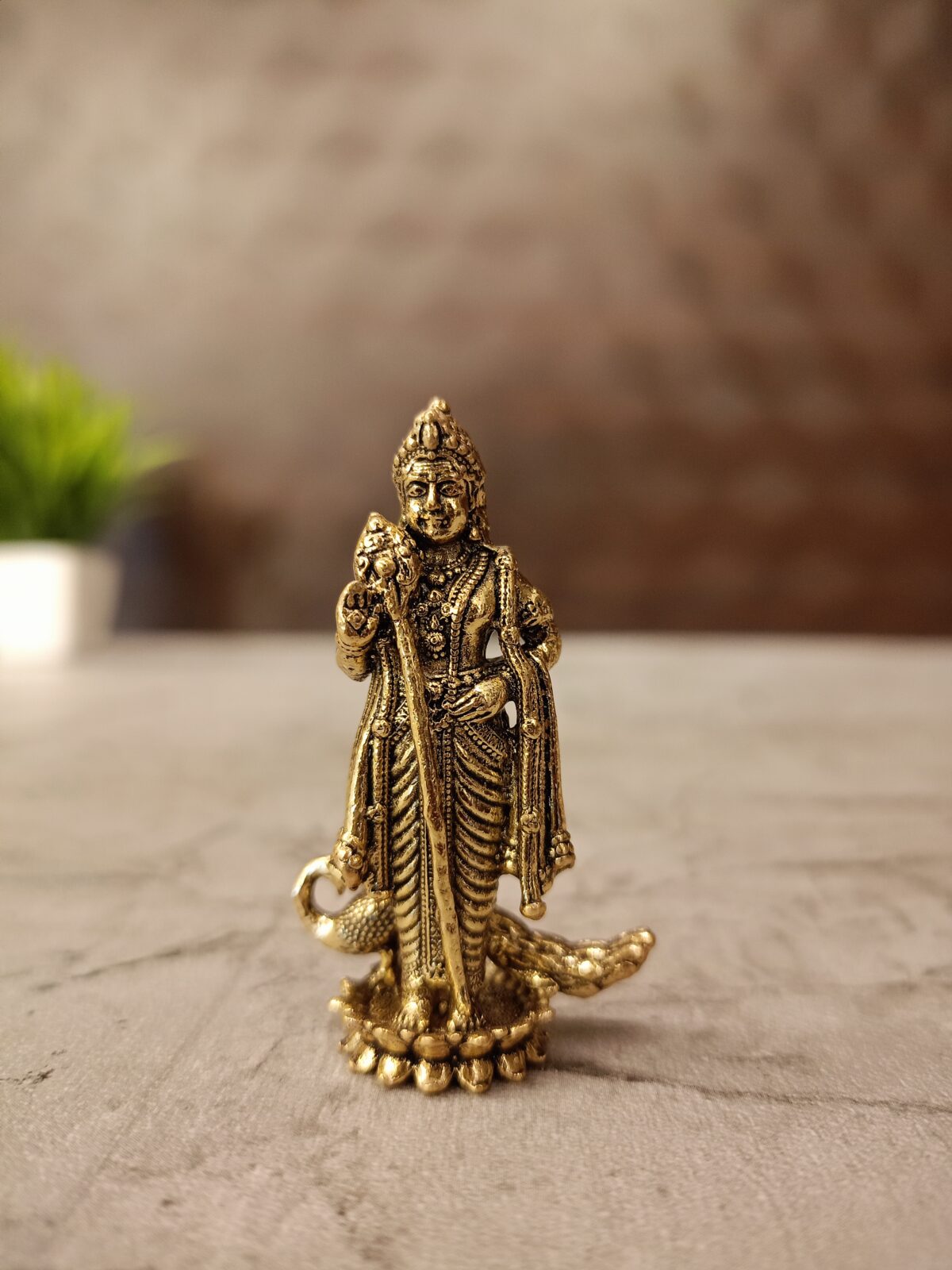 Brass Fine art Murugan on Lotus