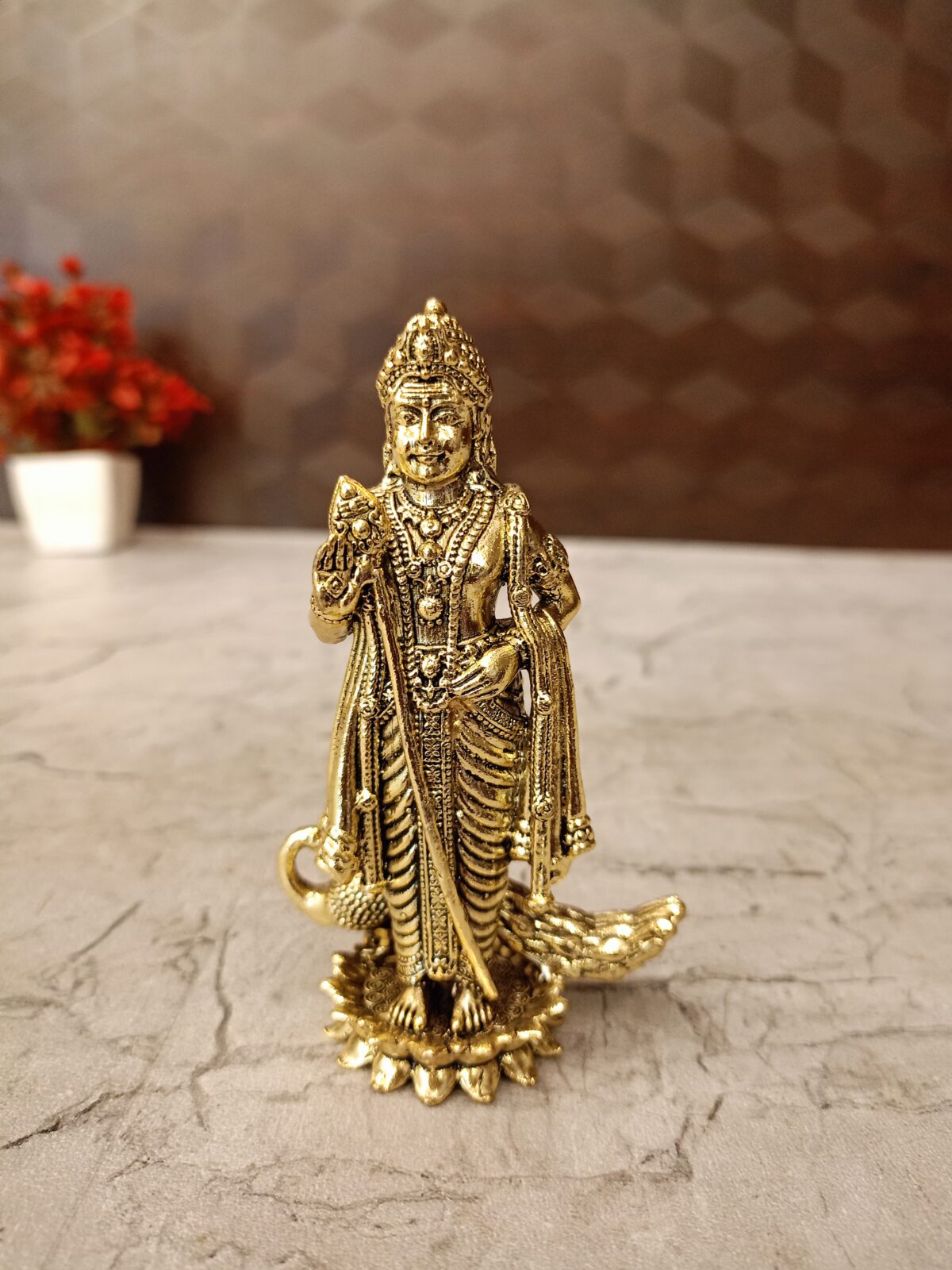 Brass Fine art Murugan on Lotus